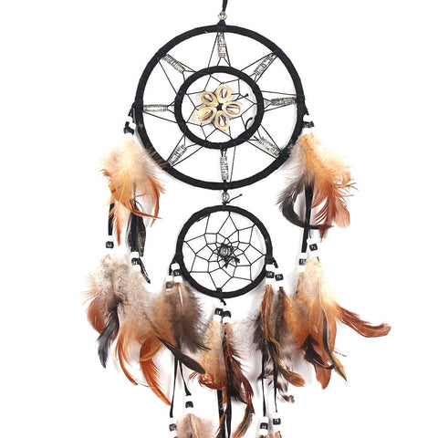Dream Catcher Circular White Feathers Wall Hanging Decoration Decor Craft