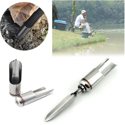 MUQGEW Portable Stainless Steel Telescopic Support Fishing Rod Holder Fishing tool Tackle Kit Fishing Tools #E0