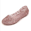 Cheap Price 2017 Summer New Shallow Leisure Women Sandals Soft Crystal Cut out Flat Heel Shoes Female Jelly Shoes drop Shipping
