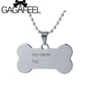 GAGAFEEL Stainless Steel Tag Necklace Engrave Dog Name Tel Tag Cat Dog Puppy Pet ID Tag DIY Making Necklace