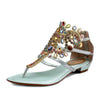 Big Size 35-44 Summer Rhinestone Women Gladiator Sandals Genuine Leather Ladies Party Luxury Shoes Elegant Bling Women Shoes