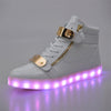 Merkmak 2017 Women Shoes Fashion Unisex Sequined Boots Luminous Lover Flash Ankle Boots USB Charging Light Up LED Shoes Adults