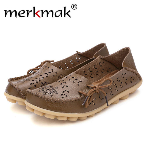 Merkmak Ballet Summer Women Flats Shoes's Cut Out Plus Size Dress Footwear Flats Moccasins Loafer Women's Shoes Sapato Wholesale