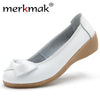 Merkmak 2017 Women's Shoes Fashion Genuine Leather Candy Color Loafer Footwear Shoes Slip On Knot Women Flats Moccasins Sapatos