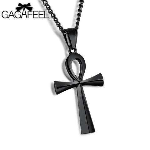 GAGAFEEL Stainless Steel Cross Pendant & Necklace For Men/Women Silver/Gold/Black Color Link Chain Religious Jewelry For Father