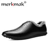Merkmak Brand Winter Genuine Leather Men Shoes High Quality Men Casual Shoes Fur Inner Mens Loafers Luxury Shoes Crocodile Style