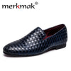 Merkmak 2017 Men Shoes luxury Brand Braid Leather Casual Driving Oxfords Shoes Men Loafers Moccasins Italian Shoes for Men Flats