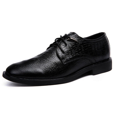 Genuine cowhide leather men dress shoes brown black oxford shoes for men business formal leather crocodile grain men flat shoes