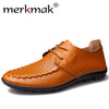 Merkmak Brand Fashion Summer Soft Casual Shoes Moccasins Men Loafers High Quality Genuine Leather Shoes Men Flats Driving Shoes
