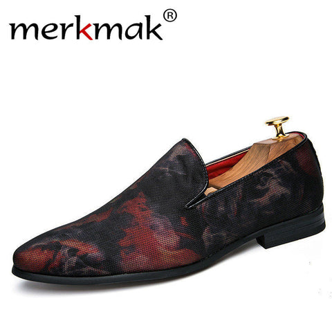 Merkmak Man Shoes Luxury 2017 Men Loafers Brand Casual Elegant Red Navy Fashion Men's Shoes For Office Wedding Party