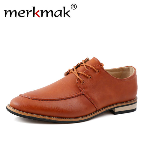 New Fashion Leather Men Oxford Shoes Lace-Up Business Dress Men Shoes High Quality Men Flat Shoes Mens Flats Black Mens Oxfords