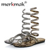 Merkmak Gladiator Sandals Women Flats Shoes High Quality Summer Casual Peep-toe Roman Footwear Mujer Lady Flip Flop Dropshipping