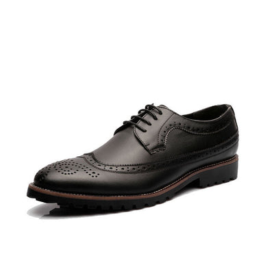 2017 Genuine leather Oxford shoes for men dress business shoes flats cut-outs brogues leather platform vintage men flat shoes