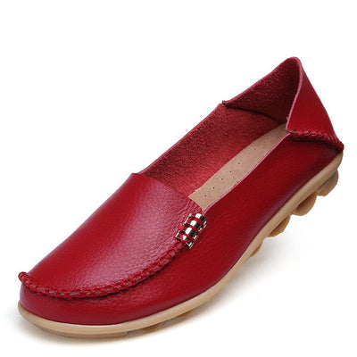 Merkmak Women's Shoes Real Leather Casual Loafers Slip-On Flats Footwear Fine Plus Size Driving Dress Moccasins Ladies Wholesale