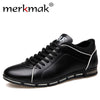 Merkmak Men Leather Shoes Casual Autumn Fashion Shoes For Men Designer Shoes Comfortable Big Size 38- 47 Mens Shoes Soft Loafers
