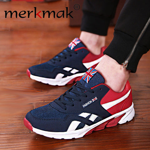 Merkmak 2017 Men Flats Casual Shoes Fashion Spring Autumn Breathable Men Shoes Comforable Lace Up Footwear Male Shoes Drop Ship