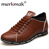 Merkmak Invisible Height Increase Men Casual Shoes High Quality Leather Mens Shoes Fashion Lace-Up Comfortable Man Luxury Shoes