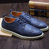 Retro Men Leather Shoes Casual Brogue Men's Flats Genuine Leather Shoes For Men Luxury Brand Big Size Oxfords Man Footwear