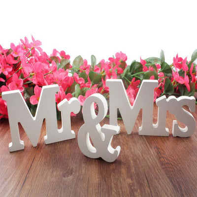 Wedding decorations 3 pcs/set Mr & Mrs romantic mariage decor Birthday Party Decorations Pure White letters wedding sign