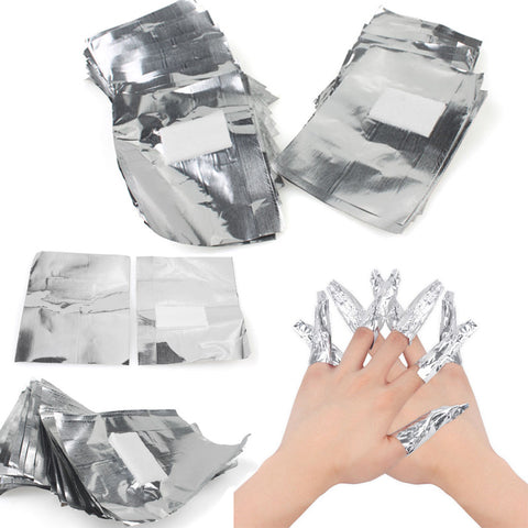 100Pcs/Lot Aluminium Foil Nail Art Soak Off Acrylic Gel Polish Nail Removal Wraps Remover Makeup Tool