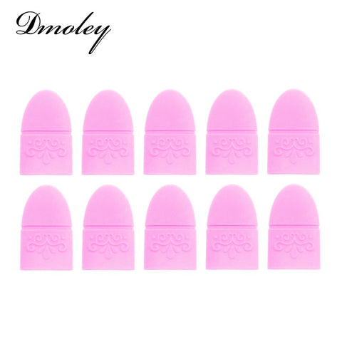 10pcs/Lot Reuseable UV Gel Polish Remover Wrap Silicone Elastic Soak Off Cap Clip Manicure Nail Art Tools