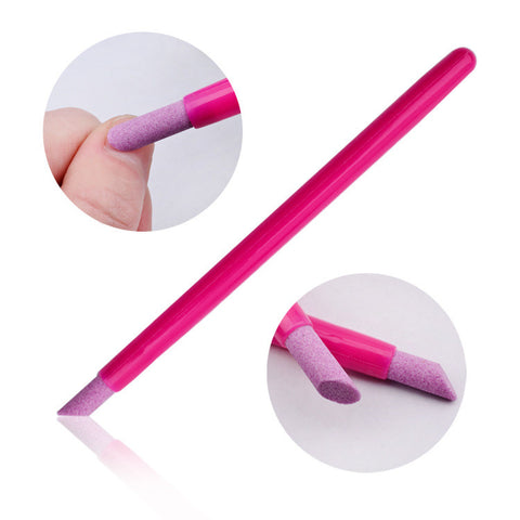 1pcs Red Quartz Scrubs Stone Cuticle Stick Pen Spoon Cut Nail Pusher Manicure Care Tools Cuticle Nail Art Pusher