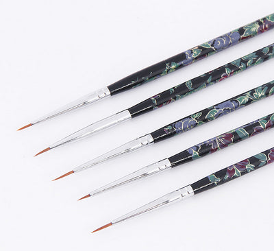 5 Pcs/Set White Bar Nail Pull Pen 2 Color Design Nail Art Tools Nail 3D Drawing Pen Nail Brush Striping Pen