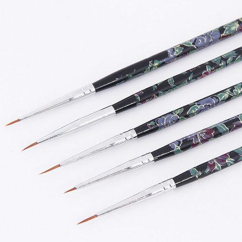 5 Pcs/Set White Bar Nail Pull Pen 2 Color Design Nail Art Tools Nail 3D Drawing Pen Nail Brush Striping Pen