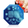 Christmas snowflake Art Plate Stamp Stamping Set Round Stainless Steel DIY Nail Polish Print Manicure Nail Stencil Template