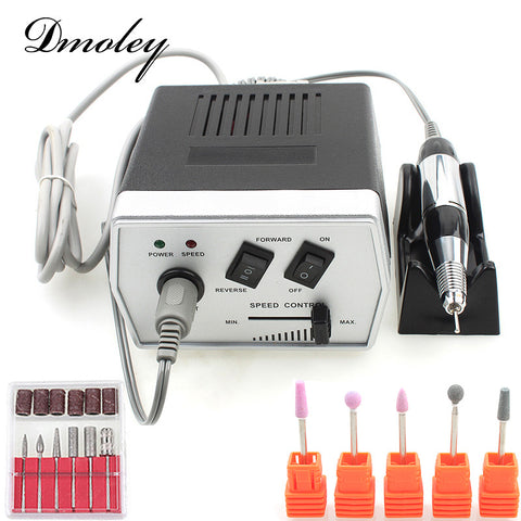 Dmoley 35W Electric Nail Drill Machine Manicure Pedicure Files Set+5 PCS Ceramic Stone Nail Drill Bit Manicure Drill & Accessory