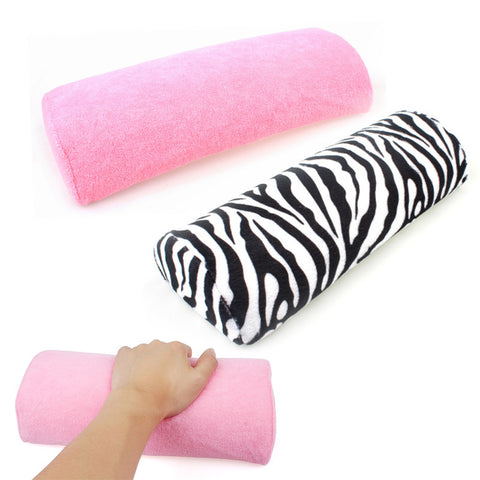 Soft Zebra Stripe/Pink Hand Rest Cushion Pillow Nail Art Design Equipment Manicure Half Column Sponge Tools