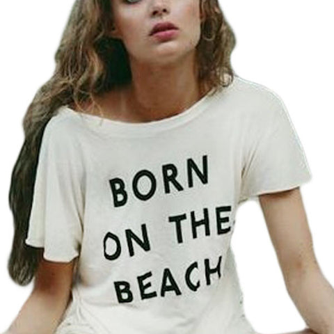 Born On The Beach White T-shirt Beachwear