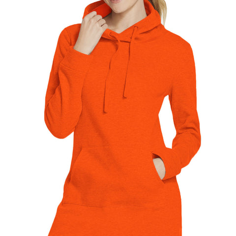 Orange Slim Fit Pocket Front Hoodie Mini Dress