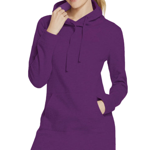 Purple Slim Fit Pocket Front Hoodie Mini Dress