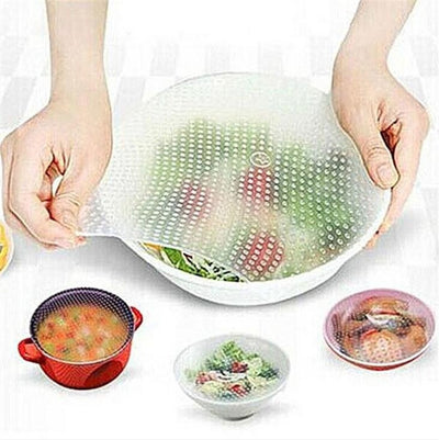 Multifunctional Silicone Food Saran Wrap Clear Reusable Silicone Wraps Seal Cover Stretch Fresh Keeping Kitchen Tools Cooking