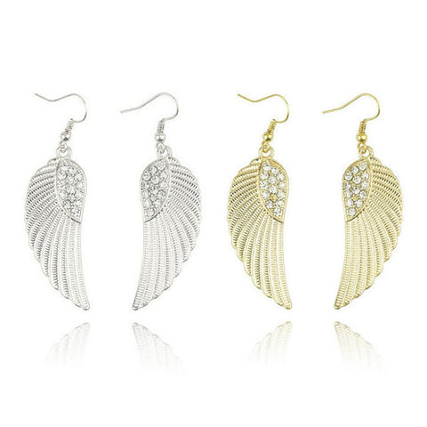 SUSENSTONE Fashion New Hot Women girls Jewelry Rhinestone Angel Wings Earrings