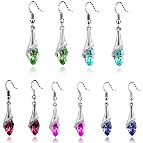 1 Pair big earrings for women Lady Crystal Marquise Cut  Dangle Earrings Wedding Teardrop Earrings Gift
