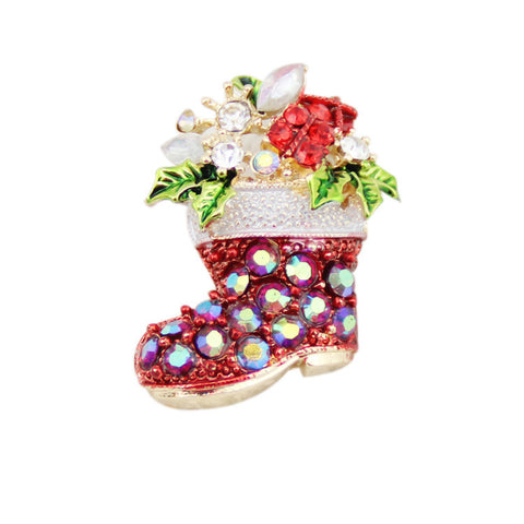 1pc Fashion Chain Jewelry Christmas Shoes Rhinestone Brooch Jewelry Girl. Women,Men Nice beautiful  accessories #45