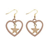 SUSENSTONE Star love earrings earrings Alloy Rhinestone Women Dangle Earring Star Earrings Eardrop Hoops