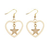 SUSENSTONE Star love earrings earrings Alloy Rhinestone Women Dangle Earring Star Earrings Eardrop Hoops