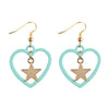 SUSENSTONE Star love earrings earrings Alloy Rhinestone Women Dangle Earring Star Earrings Eardrop Hoops