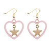 SUSENSTONE Star love earrings earrings Alloy Rhinestone Women Dangle Earring Star Earrings Eardrop Hoops