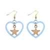 SUSENSTONE Star love earrings earrings Alloy Rhinestone Women Dangle Earring Star Earrings Eardrop Hoops