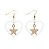 SUSENSTONE Star love earrings earrings Alloy Rhinestone Women Dangle Earring Star Earrings Eardrop Hoops