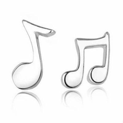 SUSENSTONE  Fashion Jewelry Cute Lovely Musical Note women girl Silver Stud Earrings