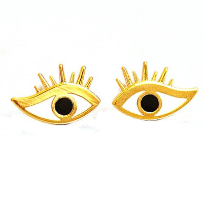 SUSENSTONE Women Stud Earrings 1pc Eyelashes Erotic Eye Fatmar Studs Gold / Silver / Rose Gold