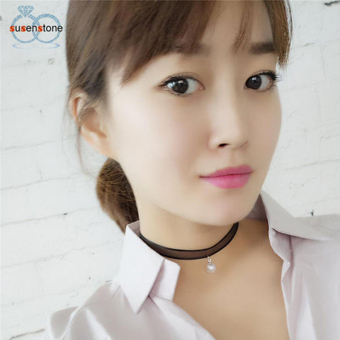 SUSENSTONE Chokers Necklaces Fashion Women Pendant Necklace Chains Charm Necklaces