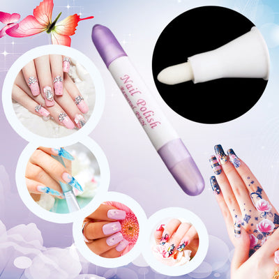 Hot Selling 1pc Nail Art Polish Corrector purple Pen Cleaner Erase Manicure Remove Mistakes + 3 Tips purple