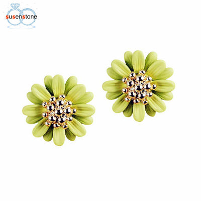 SUSENSTONE New Fashion Women Lady Elegant daisy flower Cute Ear Stud Earrings