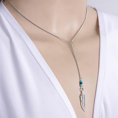 SUSENSTONE 2016 fashion necklaces for women Bohemian Feather Tassel Pendant Chain Statement Necklace colares feminino